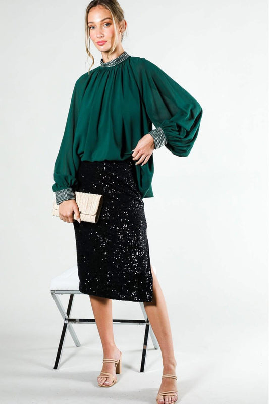 Blusa de Chifón con manga puff sleeve