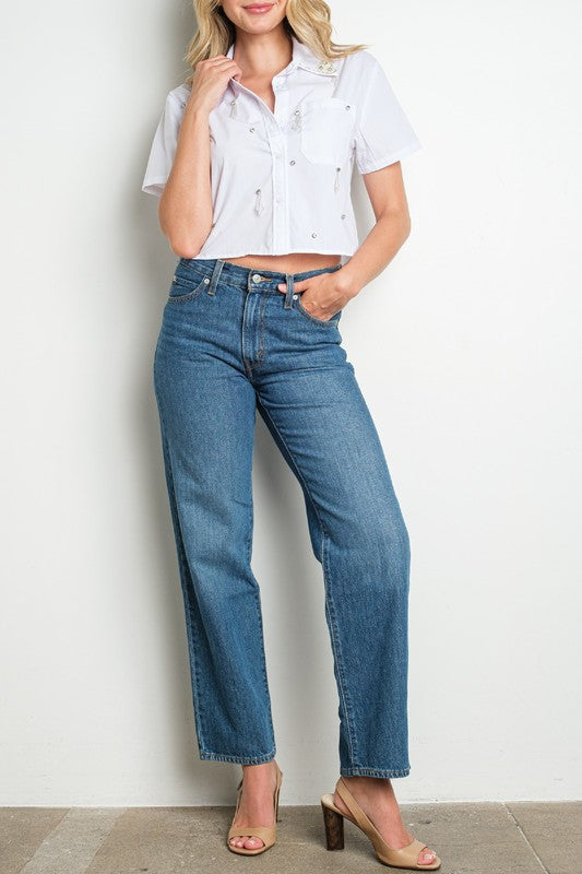 Camisa crop White Glam💍