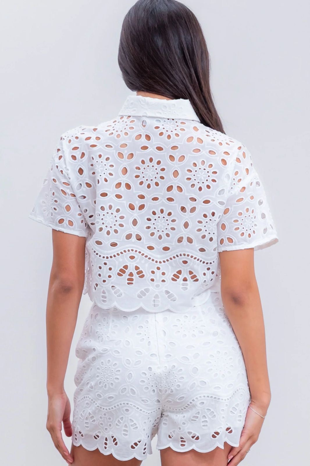 Short de Conjunto broderie anglaise