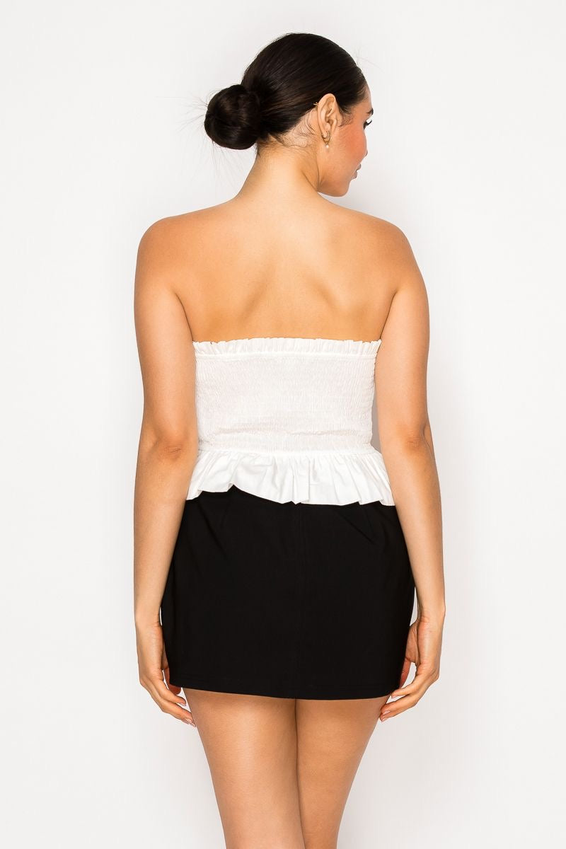Top Strapless Bow Candy ✨ 100% algodón