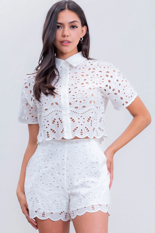 Blusa del Conjunto broderie anglaise