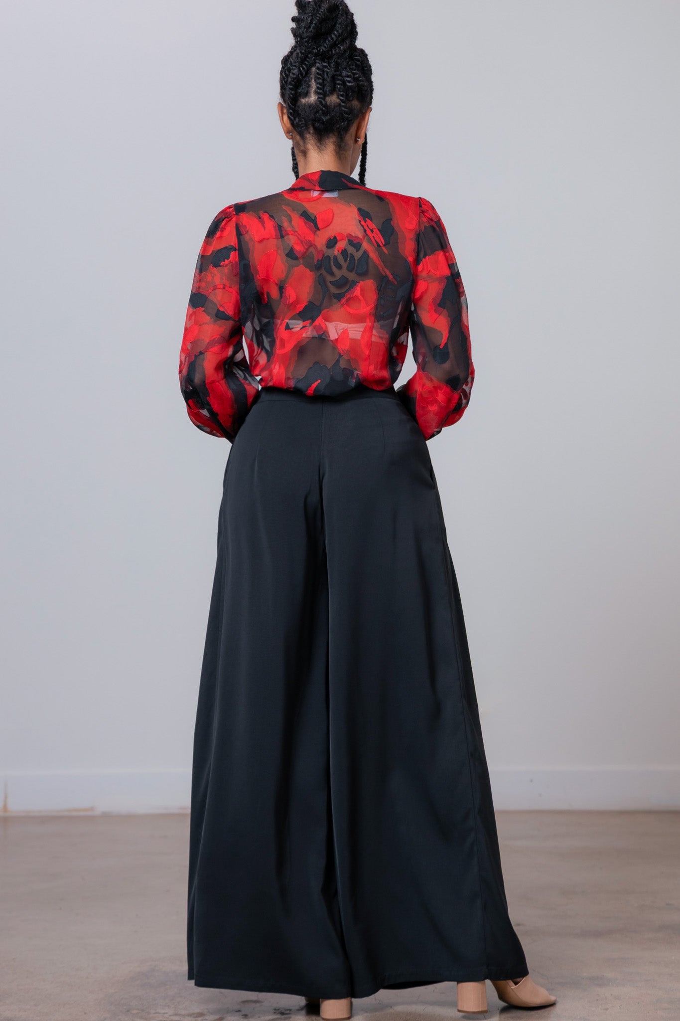 Conjunto 2 piezas Blusa & Pantalón wid leg bicolor