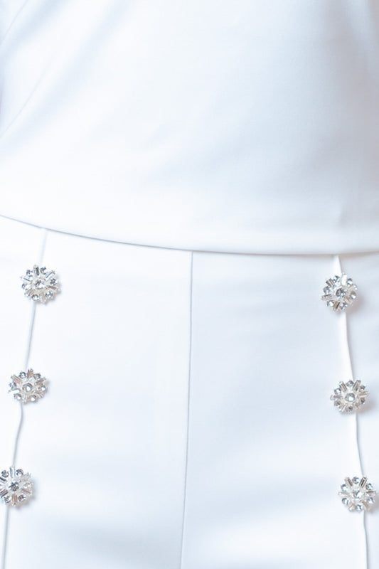 Conjunto 2 piezas BLUSA & PANTALÓN WID LEG BLANCO